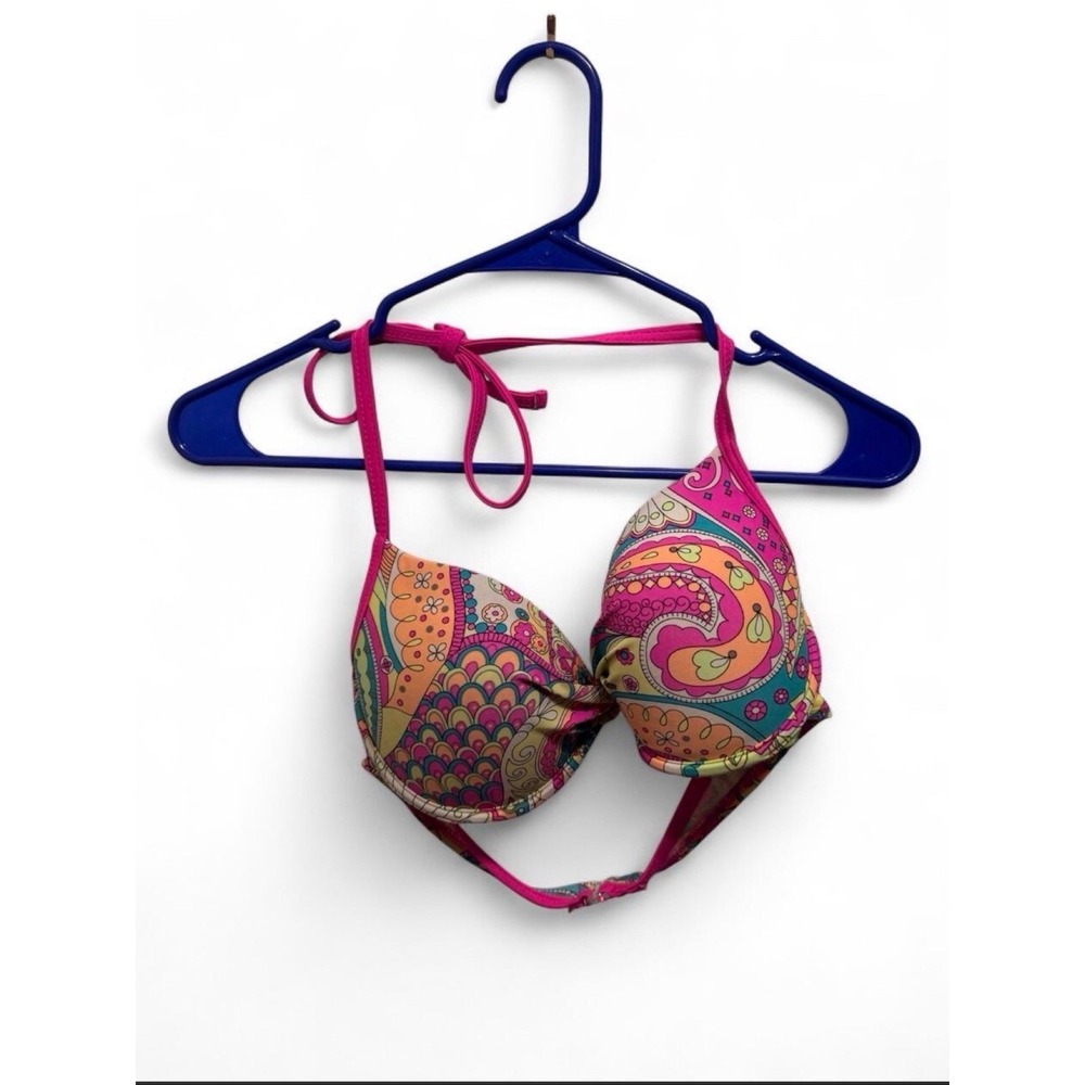 Since Brand Hot Pink Push Up Bikini Aztec Print - Young Women Size M